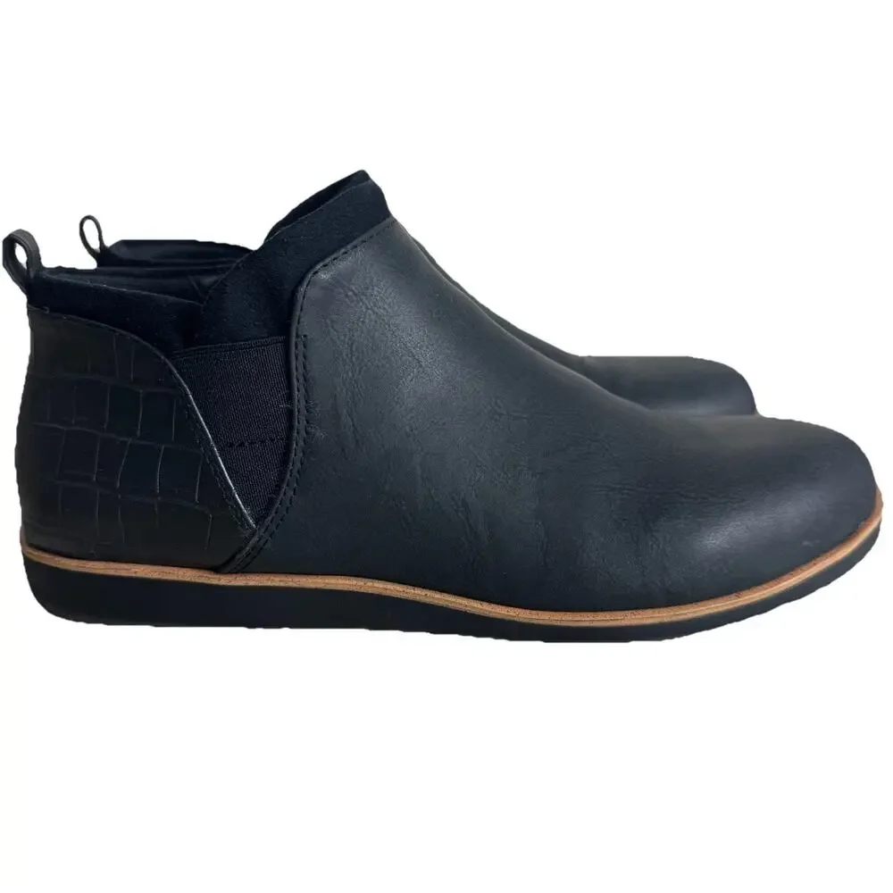 LifeStride Women's Black Zion Faux Leather Booties Shoe Size 8 M